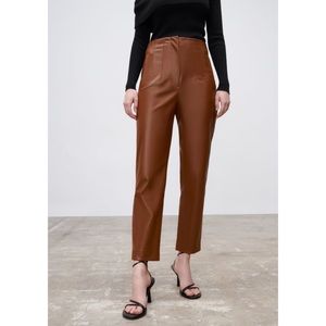 NEW ZARA Faux Leather High-Waisted Pants Size 6